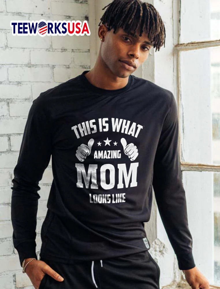 This Is What Amazing Mom Looks Like Two Hands Thumbs - Adult & Kids T-Shirts, Sweatshirts & Hoodies apparel design preview 5