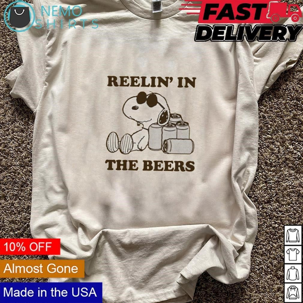 Reelin' in the beers Snoopy - Adult & Kids T-Shirts, Sweatshirts & Hoodies apparel design preview 3