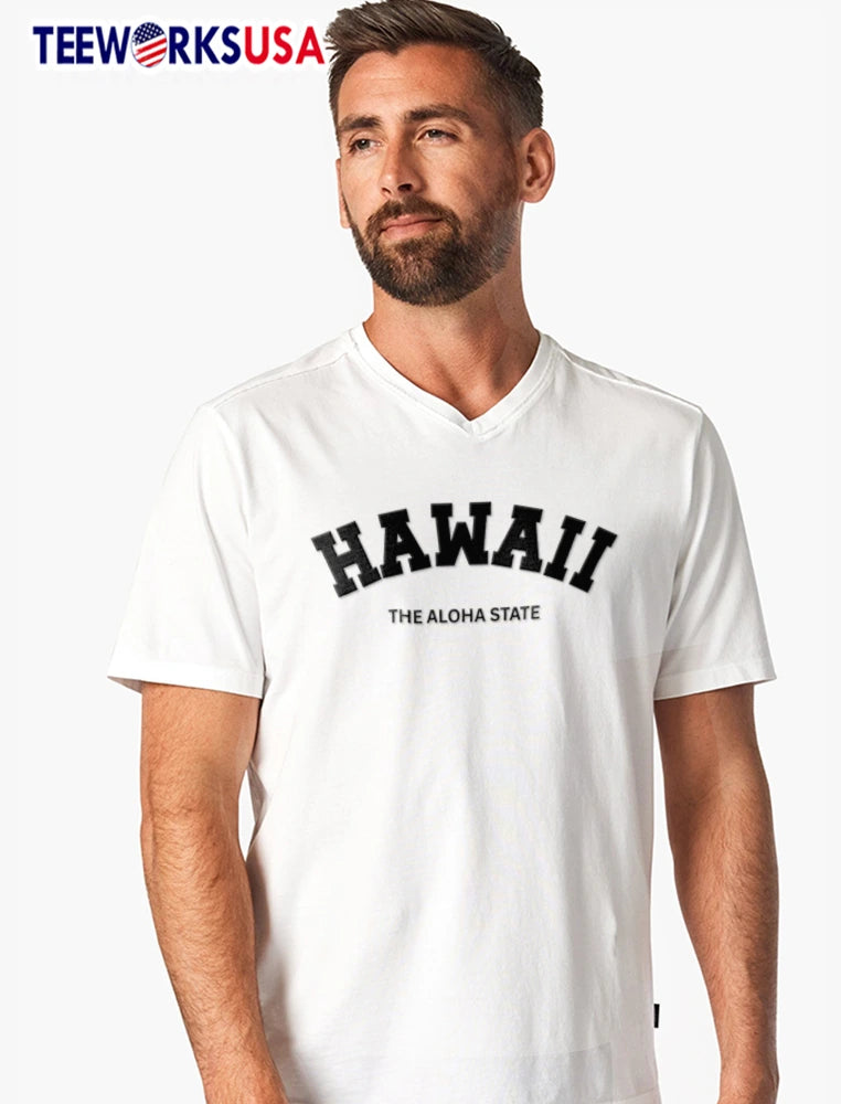 Hawaii The Aloha State Arched Varsity Lettering - Adult & Kids T-Shirts, Sweatshirts & Hoodies apparel design preview 7