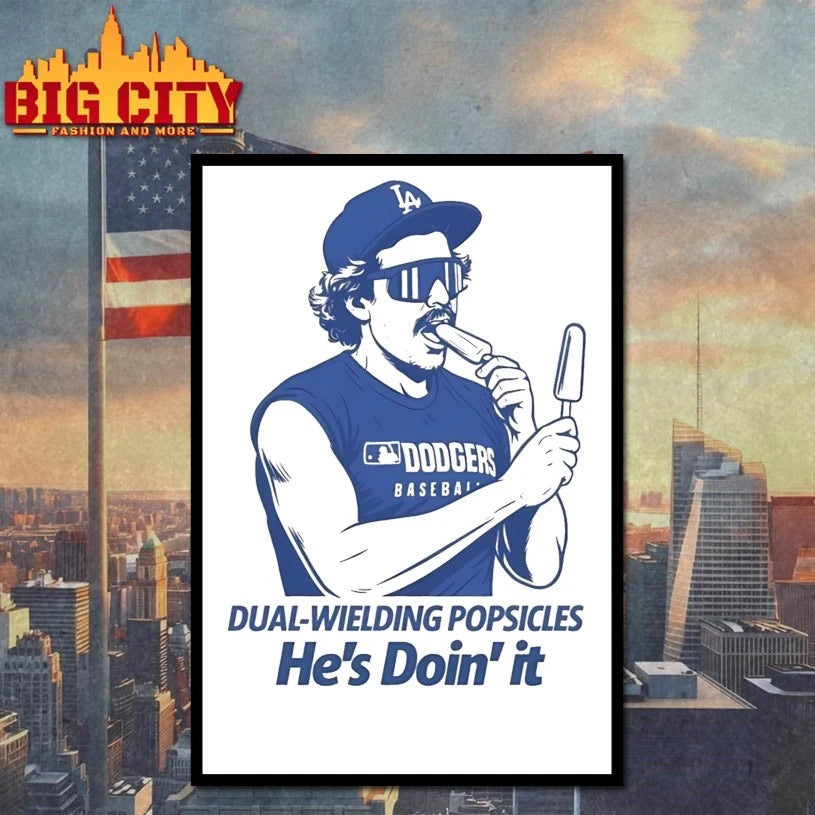 Kiké Hernandez Dual Wielding Popsicles He's Doin' It - Adult & Kids T-Shirts, Sweatshirts & Hoodies apparel design preview 4