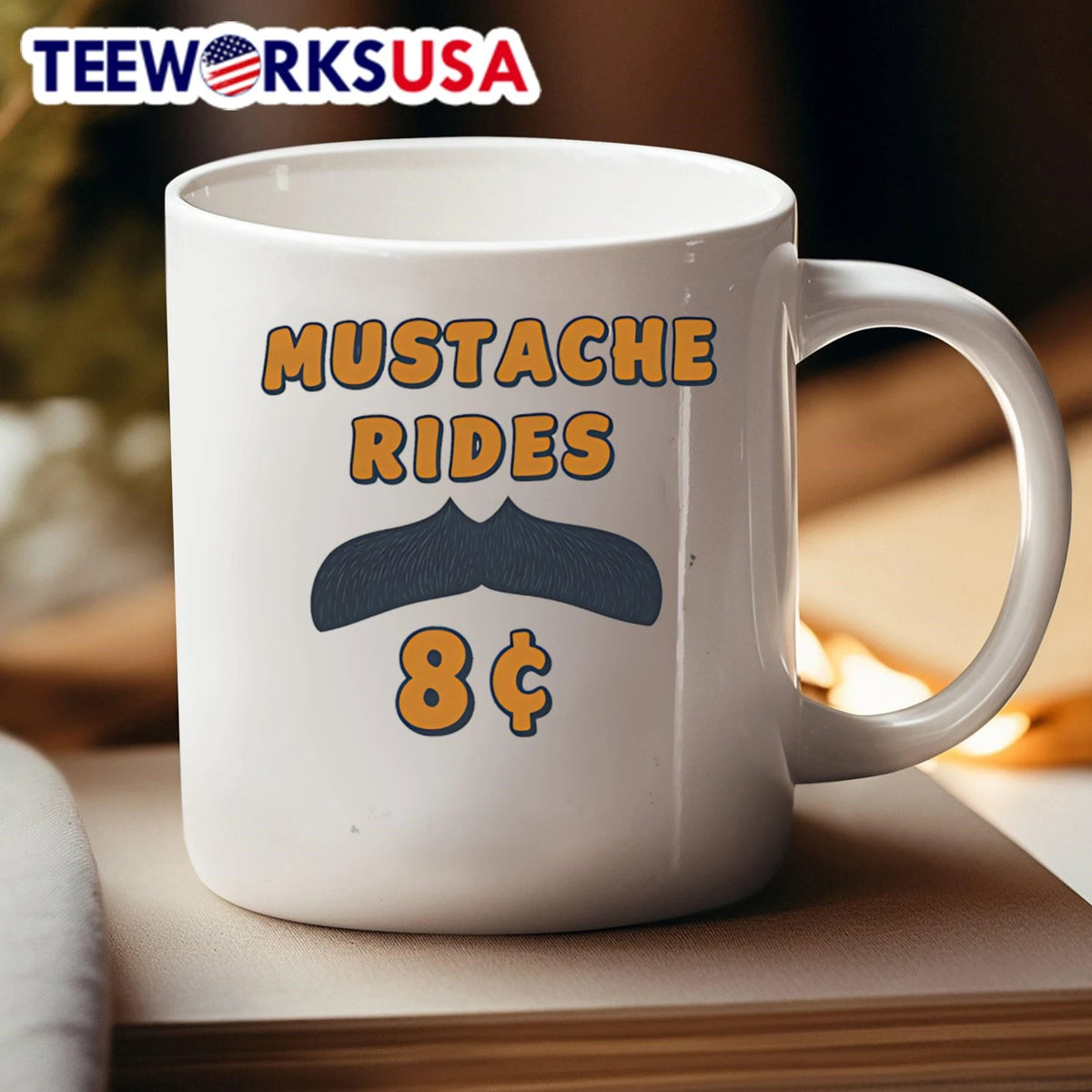 Mustache Rides 8 Cents - Adult & Kids T-Shirts, Sweatshirts & Hoodies apparel design preview 4