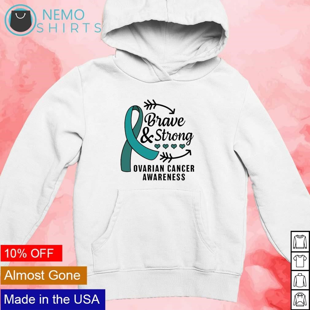 Brave and strong ovarian cancer awareness - Adult & Kids T-Shirts, Sweatshirts & Hoodies apparel design preview 2