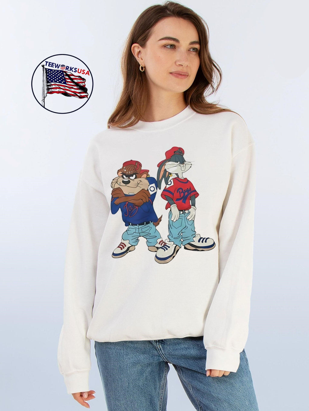 Looney Tunes Bugs Bunny and Tasmanian Devil hip-hop - Adult & Kids T-Shirts, Sweatshirts & Hoodies apparel design preview 5