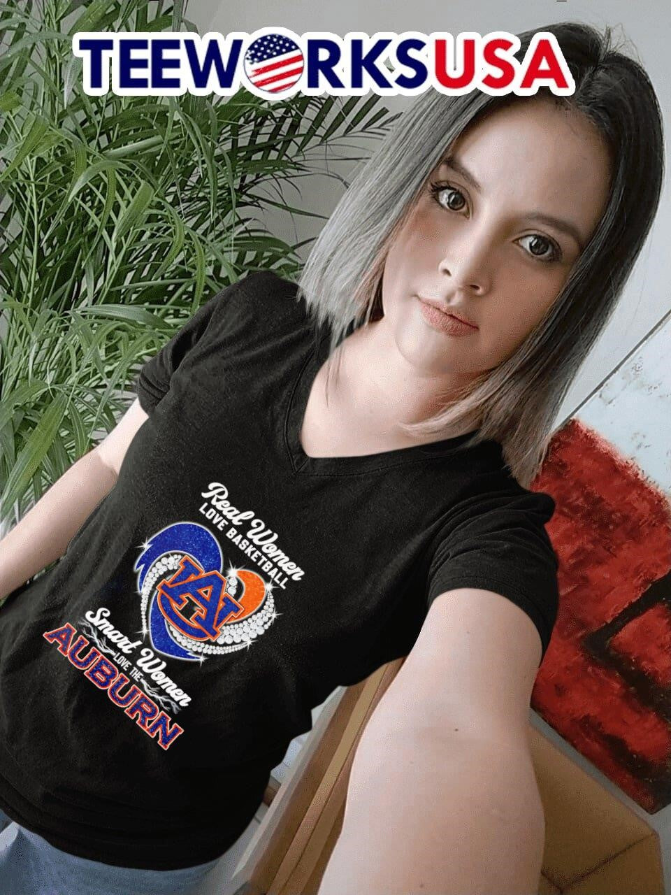 Real women love basketball smart the Auburn diamond - Adult & Kids T-Shirts, Sweatshirts & Hoodies apparel design preview 7