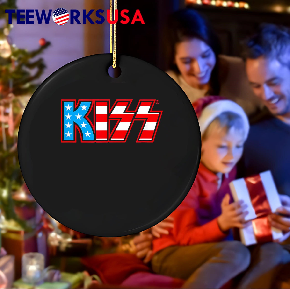 Kiss American Flag retro - Adult & Kids T-Shirts, Sweatshirts & Hoodies apparel design preview 4