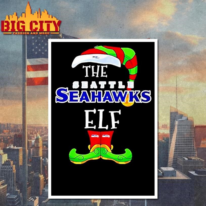 The Seattle Seahawks Elf Christmas 2025 - Adult & Kids T-Shirts, Sweatshirts & Hoodies apparel design preview 4