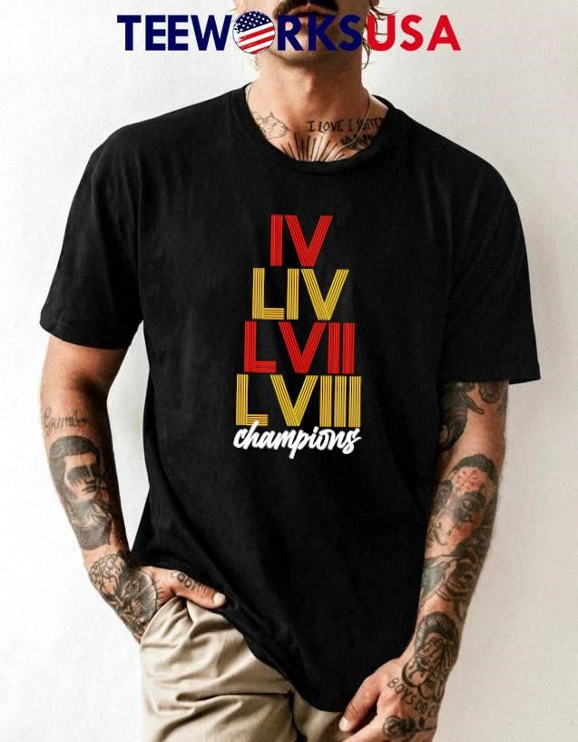 Kansas City Chiefs LVIII Stack Football - Adult & Kids T-Shirts, Sweatshirts & Hoodies apparel design preview 1