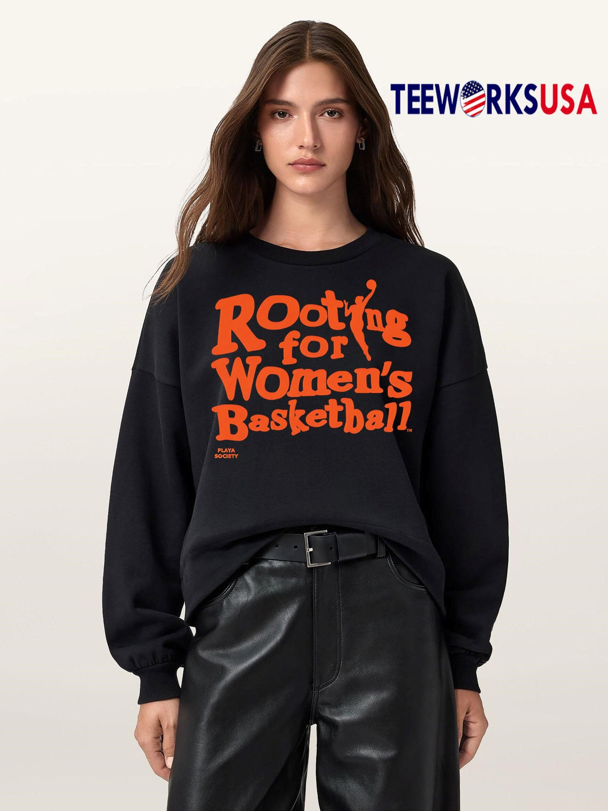 Rooting for Women's Basketball Playa Society - Adult & Kids T-Shirts, Sweatshirts & Hoodies apparel design preview 5
