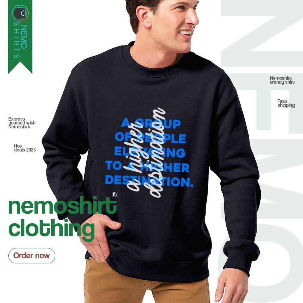 A higher destination group of people elevating to - Adult & Kids T-Shirts, Sweatshirts & Hoodies apparel design preview 4
