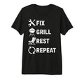 Fix Grill Rest Repeat Handyman Bbq Dad T-Shirt - Minimalist Print Unisex - T-Shirt, Sweatshirt, Hoodie