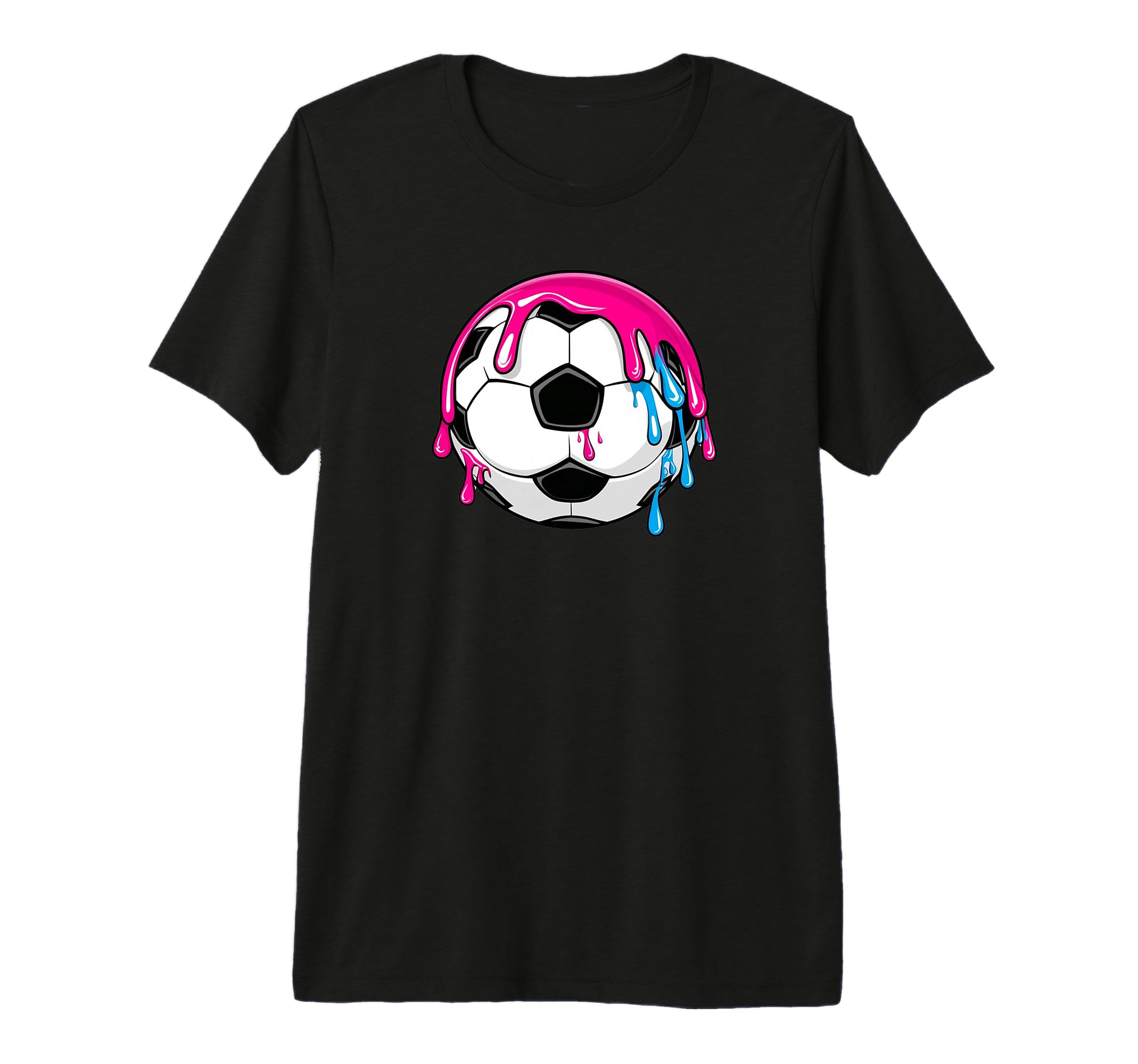 Soccer Ball Player Coach Ball Drip Tri T-Shirt - Unique Graphic for Adults - T-Shirt, Sweatshirt, Hoodie