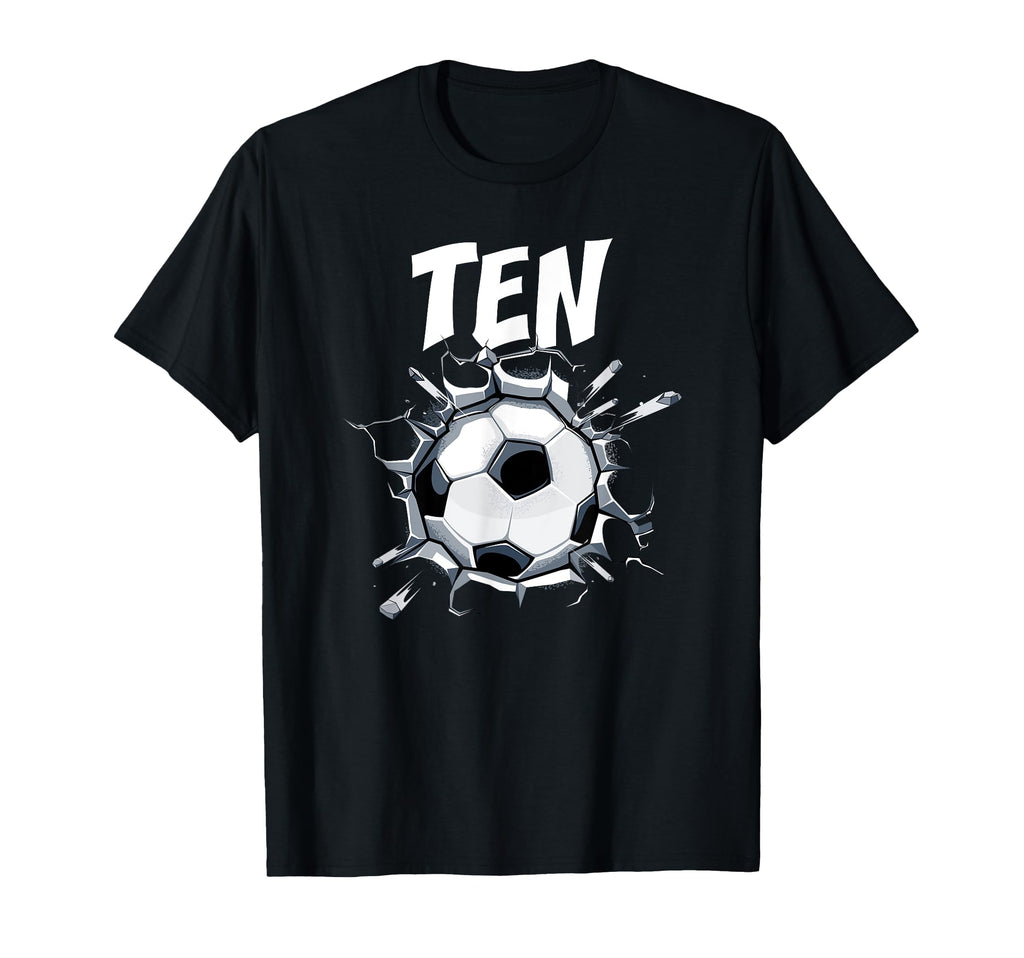 10 Year Old Soccer Birthday Party Theme T-Shirt - Custom Art Print Unisex - T-Shirt, Sweatshirt, Hoodie