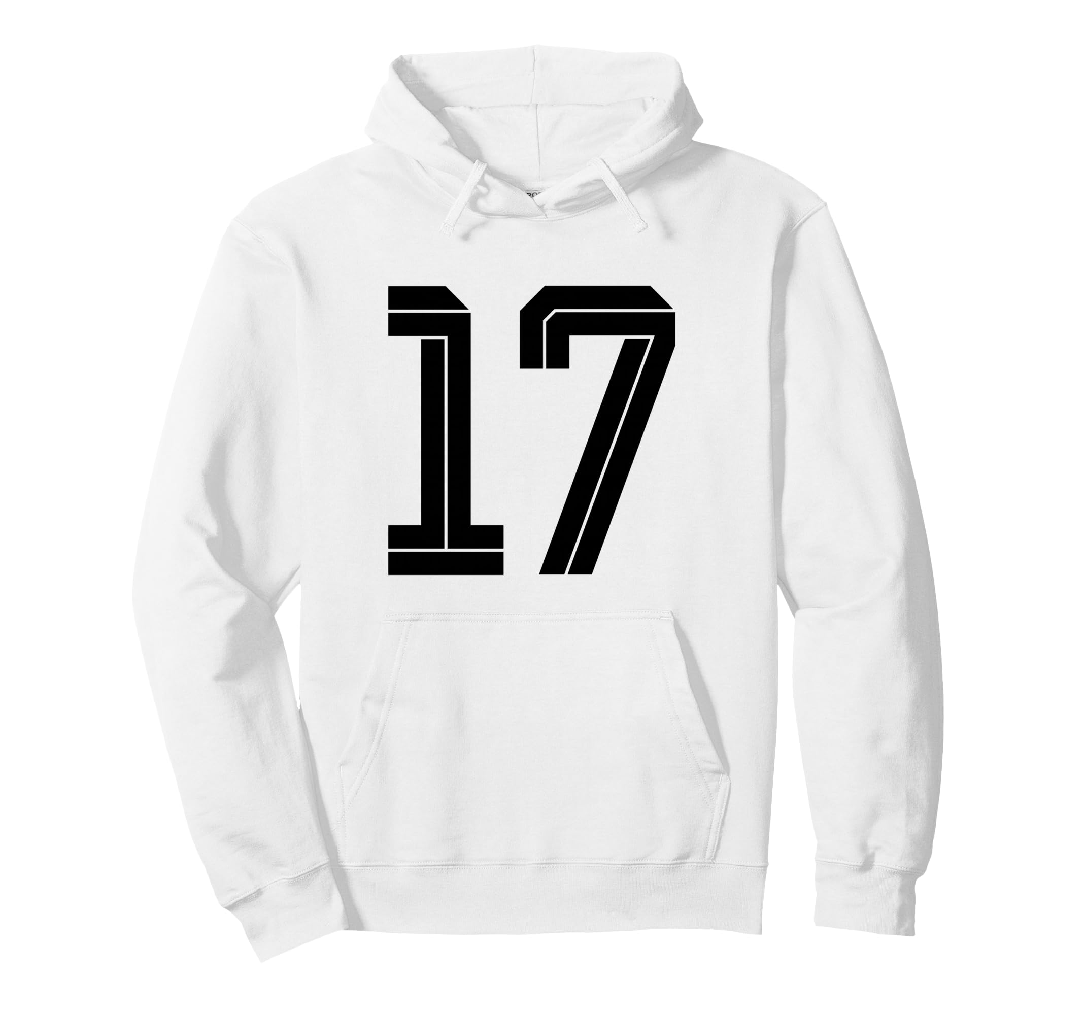 17 White Number 17 Sports Fan Soccer Hoodie - Aesthetic Graphic for Adults - T-Shirt, Sweatshirt, Hoodie