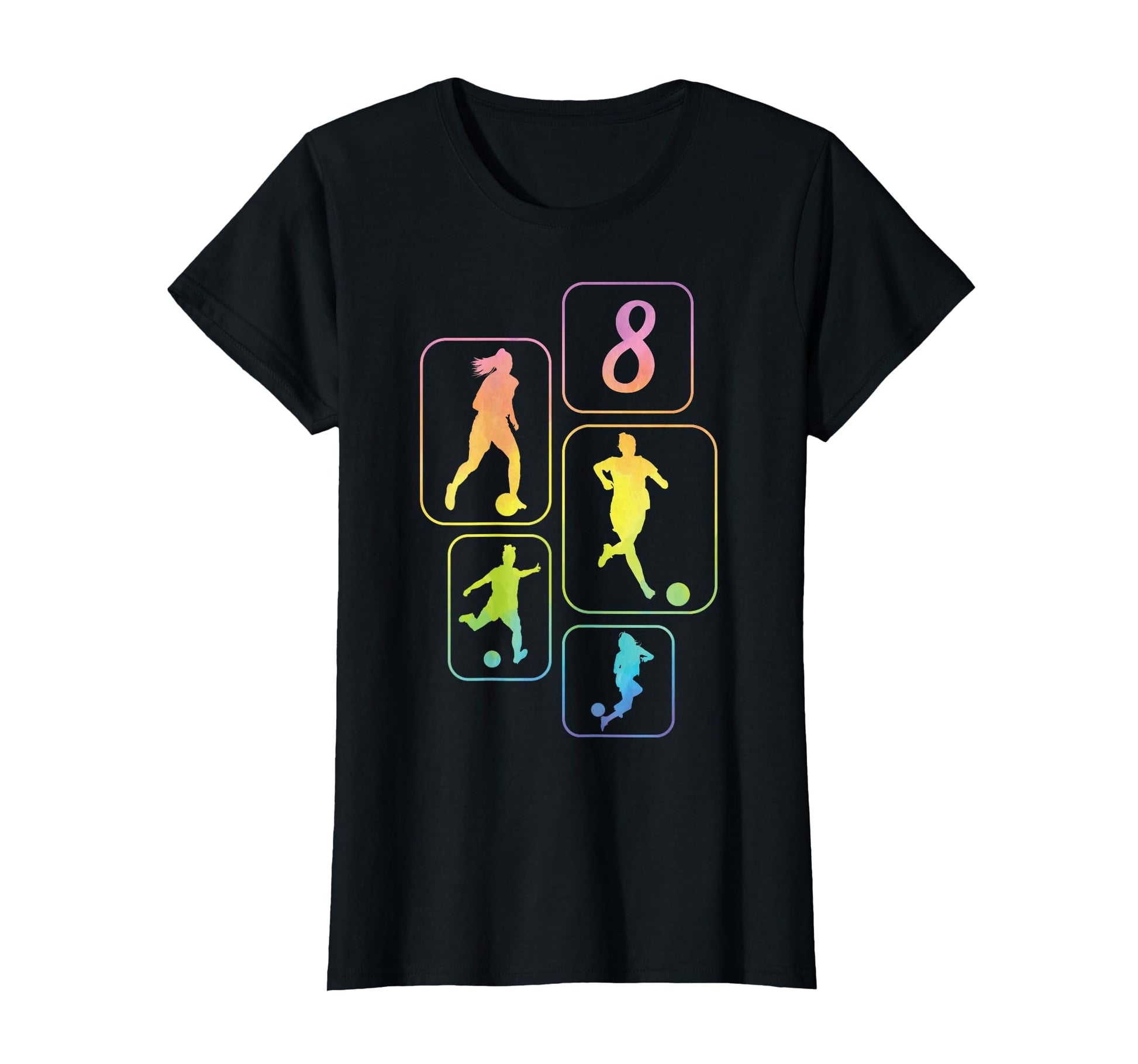 8Th Birthday Soccer Player Football 8 T-Shirt - Minimalist Print Men Women - T-Shirt, Sweatshirt, Hoodie