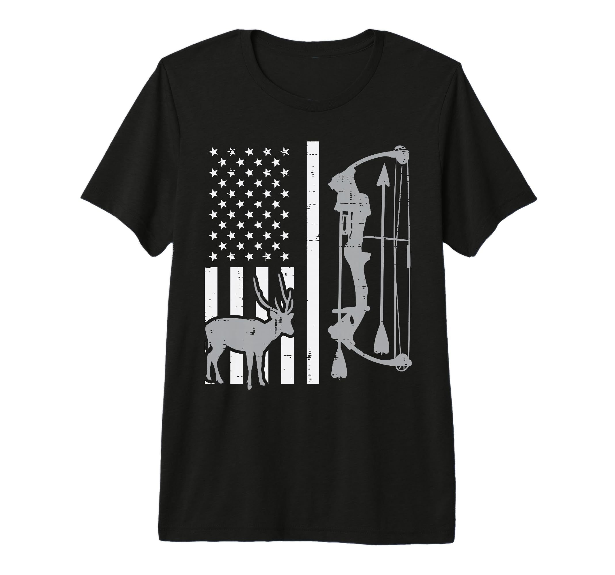 White Flag Deer Compound Bow Hunting T-Shirt - Novelty Apparel Men Women - T-Shirt, Sweatshirt, Hoodie