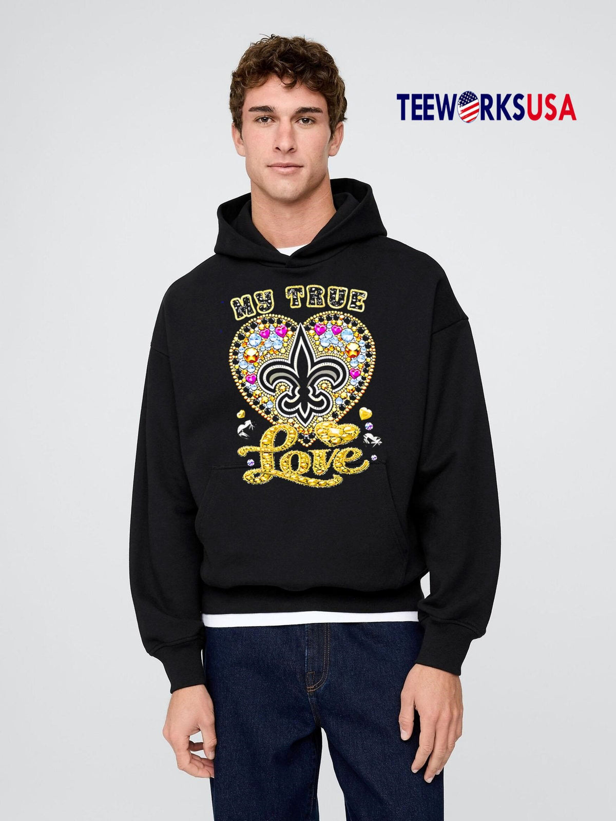 My True Love New Orleans Saints twinkle - Adult & Kids T-Shirts, Sweatshirts & Hoodies apparel design preview 2