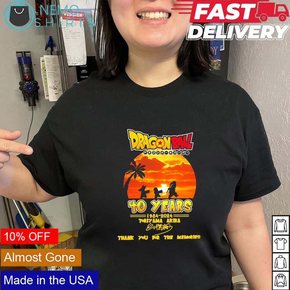 Dragon Ball 40 years 1984 2024 Toriyama signature - Adult & Kids T-Shirts, Sweatshirts & Hoodies apparel design preview 1