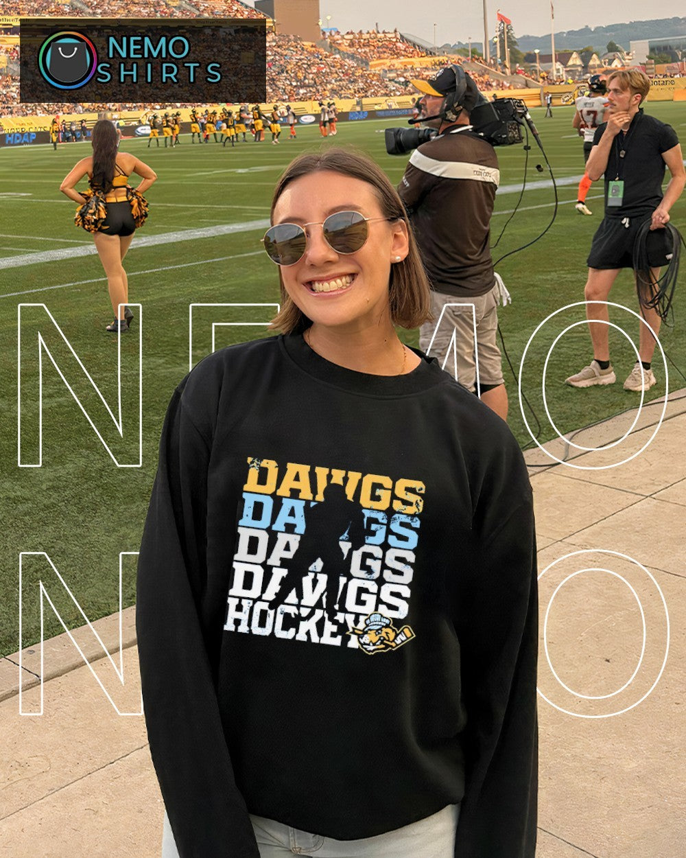 Roanoke Rail Yard Dawgs hockey echo repeat - Adult & Kids T-Shirts, Sweatshirts & Hoodies apparel design preview 4