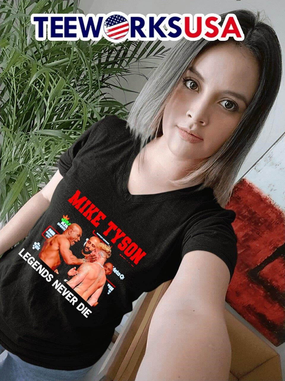 Mike Tyson slaps Jake Paul Legends never die - Adult & Kids T-Shirts, Sweatshirts & Hoodies apparel design preview 4