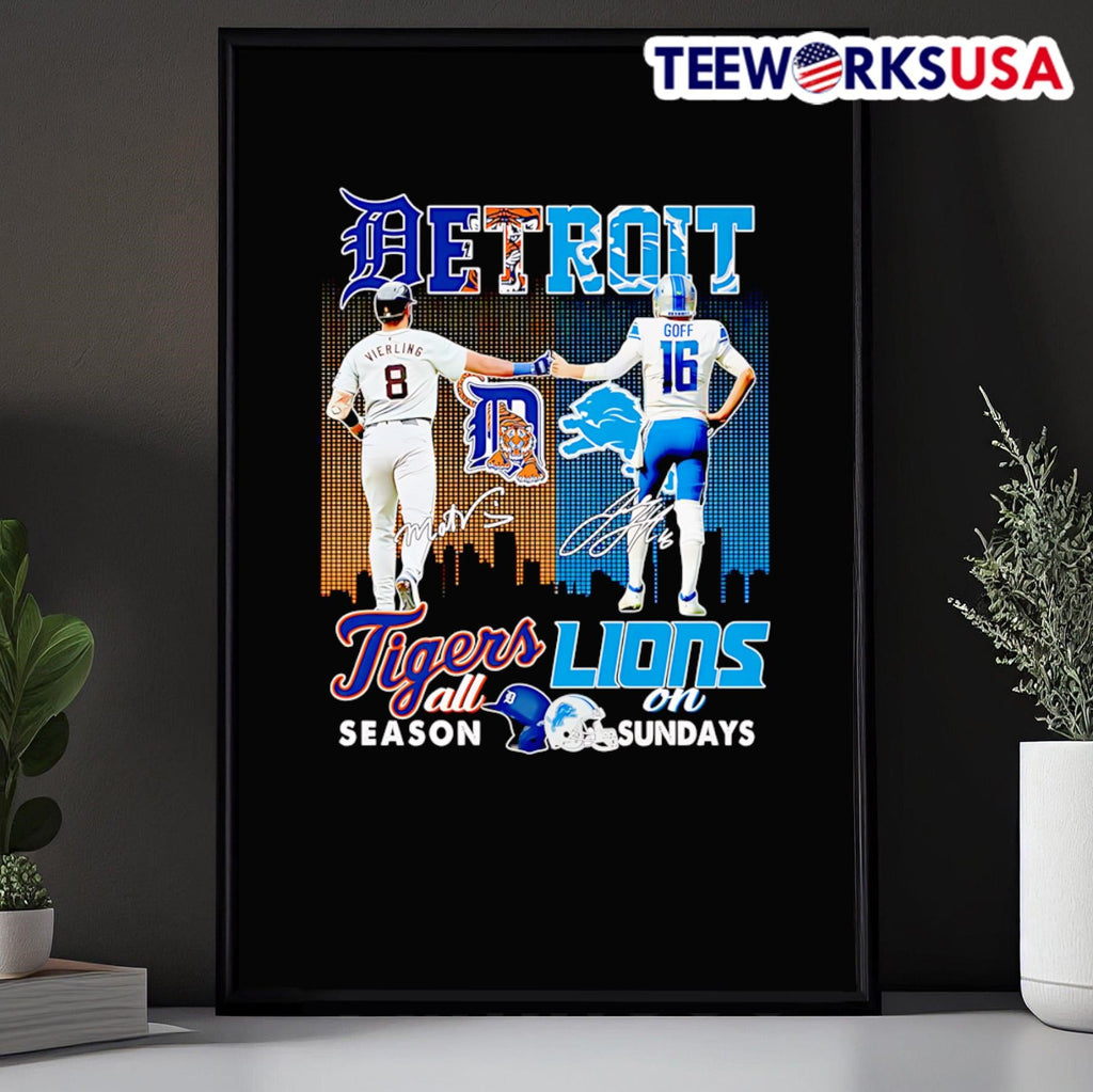Detroit Tigers Lions Matt Vierling and Jared Goff - Adult & Kids T-Shirts, Sweatshirts & Hoodies apparel design preview 5