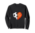 Split Heart Soccer Basketball Sweatshirt - Streetwear Style Unisex - T-Shirt, Sweatshirt, Hoodie