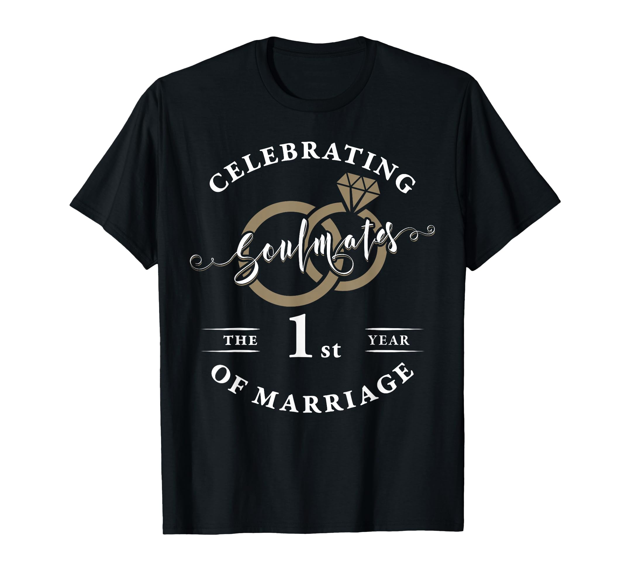 1 Year Wedding Anniversary Couple T-Shirt - Fun Novelty Design for Adults - T-Shirt, Sweatshirt, Hoodie
