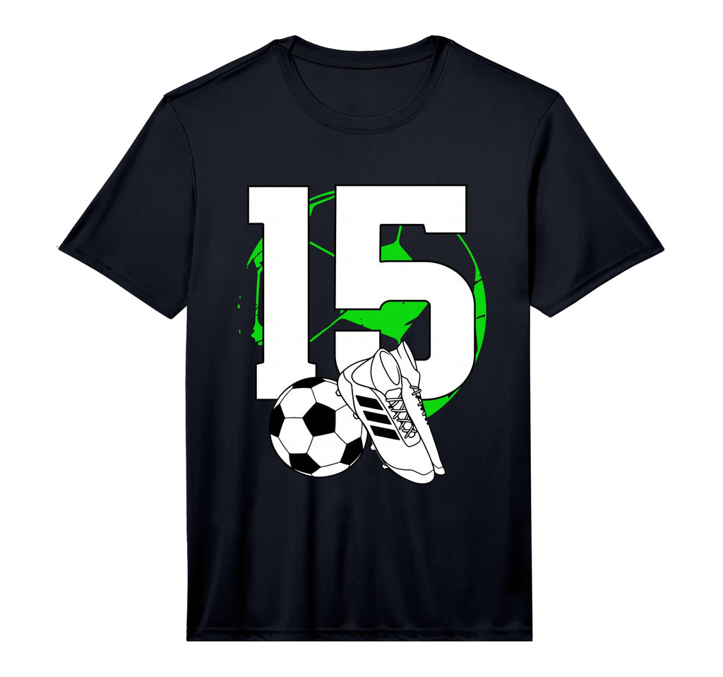 15Th Birthday Soccer Player Football T-Shirt - Minimalist Print for Adults - T-Shirt, Sweatshirt, Hoodie