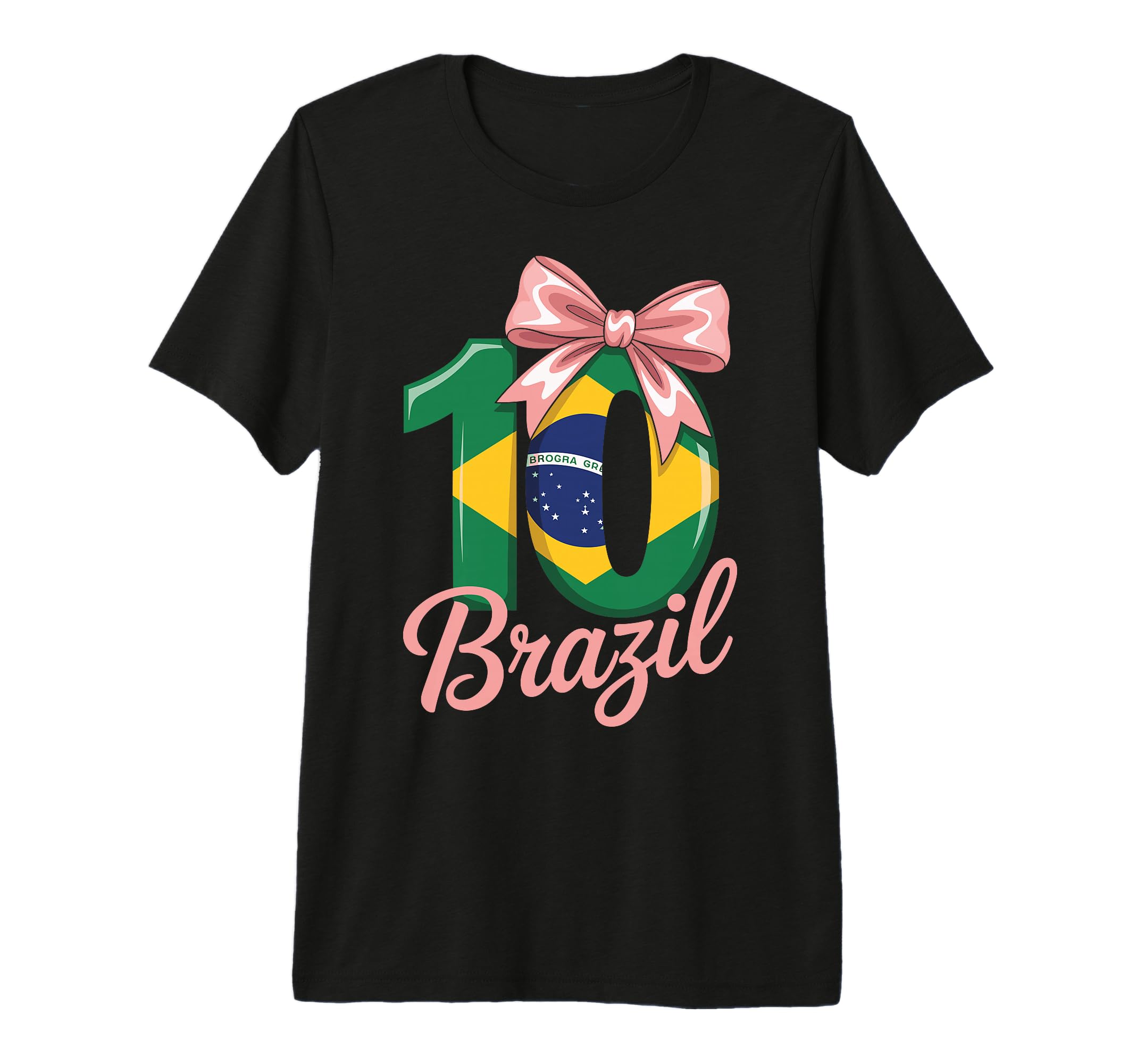 10 Brazil Birthday Number 10 Soccer T-Shirt - Custom Art Print for Adults - T-Shirt, Sweatshirt, Hoodie