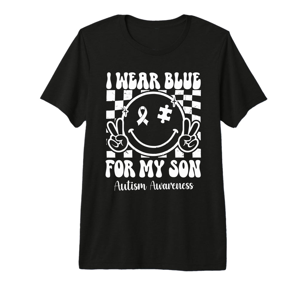 I Wear Blue My Son Autism Awareness T-Shirt - Graphic Print for Adults - T-Shirt, Sweatshirt, Hoodie