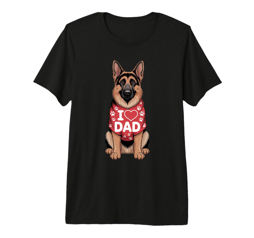 Mens German Shepherd Wearing Red T-Shirt - Novelty Apparel for Adults - T-Shirt, Sweatshirt, Hoodie