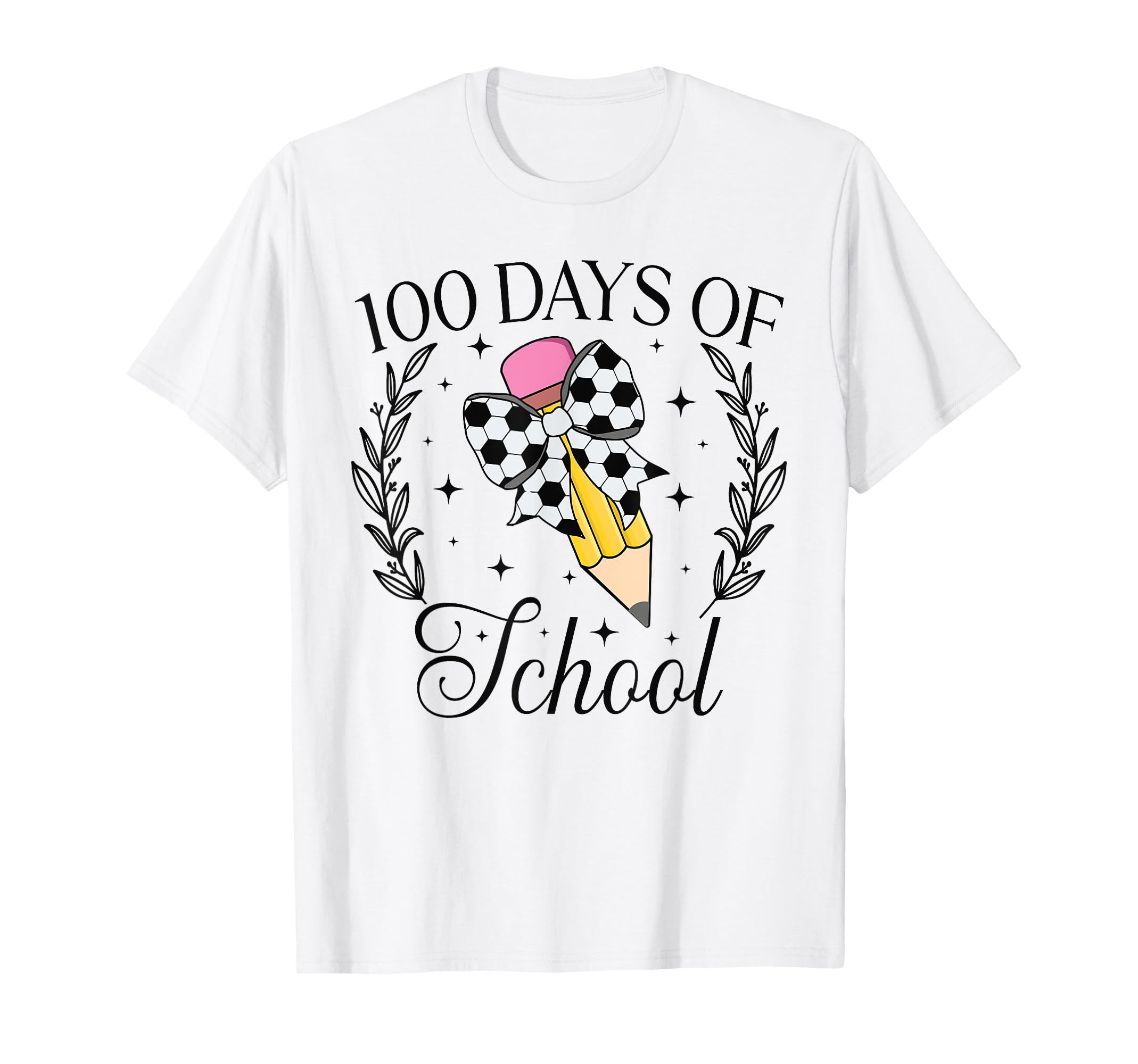 100 Days School Soccer Coquette T-Shirt - Custom Art Print Men Women - T-Shirt, Sweatshirt, Hoodie