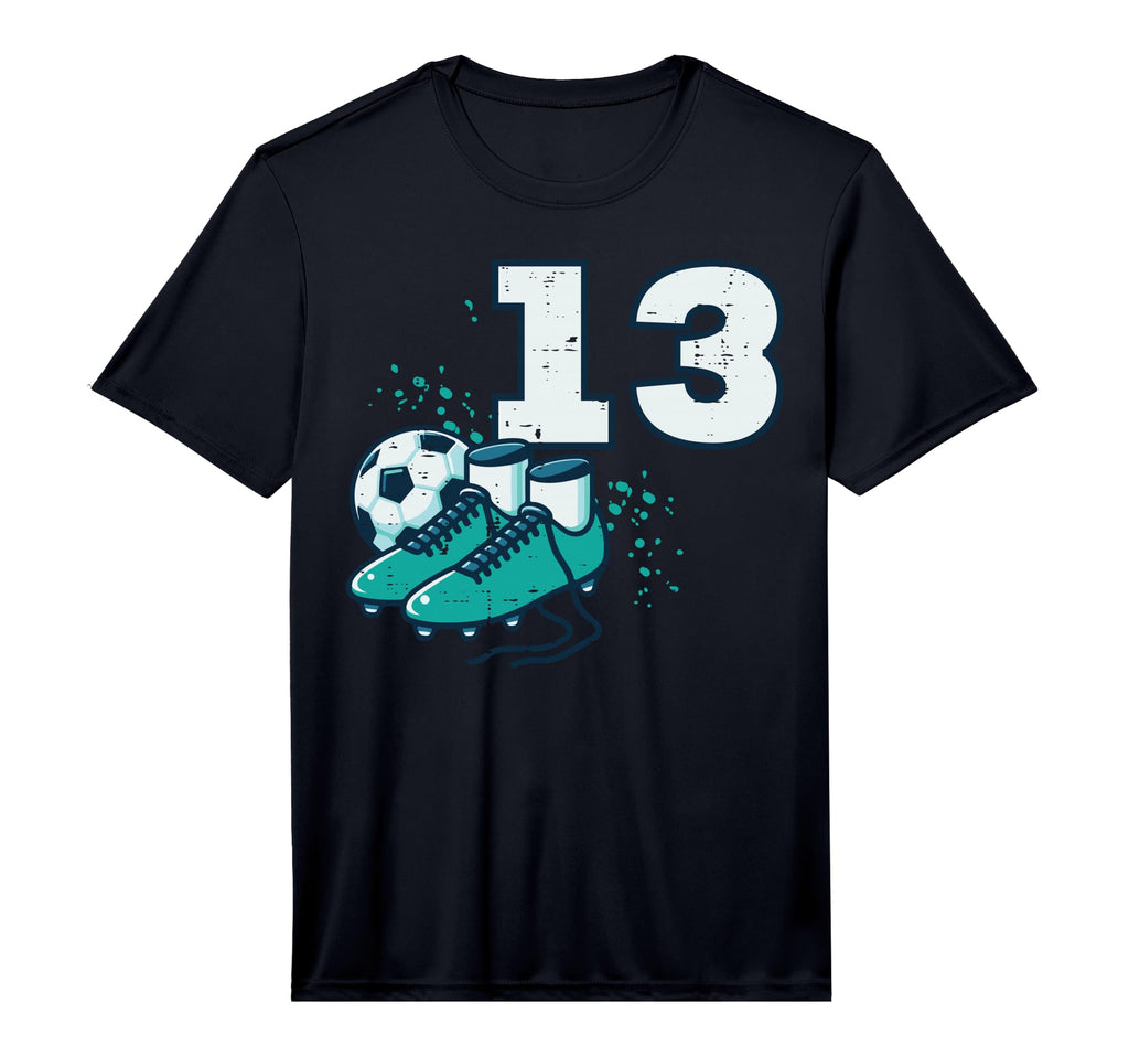 13Th Birthday Soccer Ball Shoes T-Shirt - Fun Novelty Design for Adults - T-Shirt, Sweatshirt, Hoodie