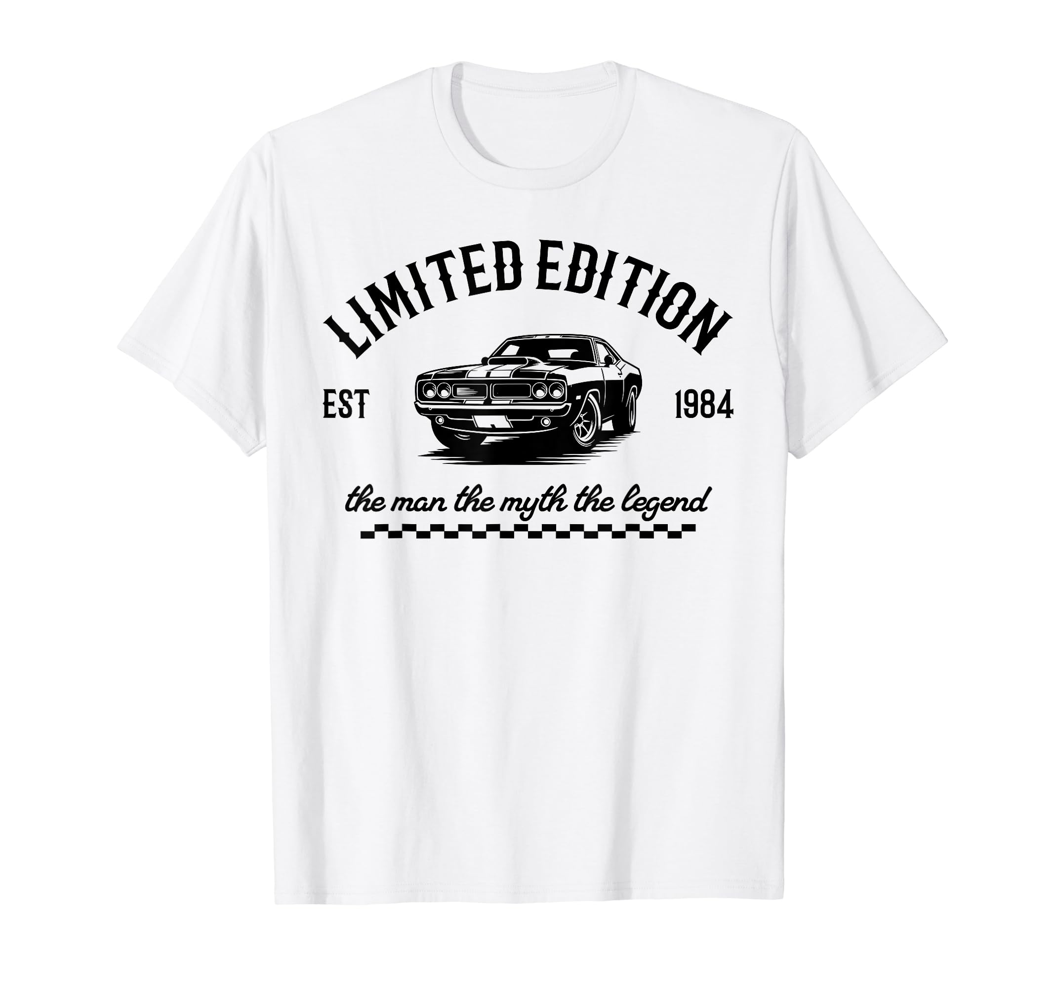1984 Dad Birthday Legend Muscle Car T-Shirt - Minimalist Print Unisex - T-Shirt, Sweatshirt, Hoodie