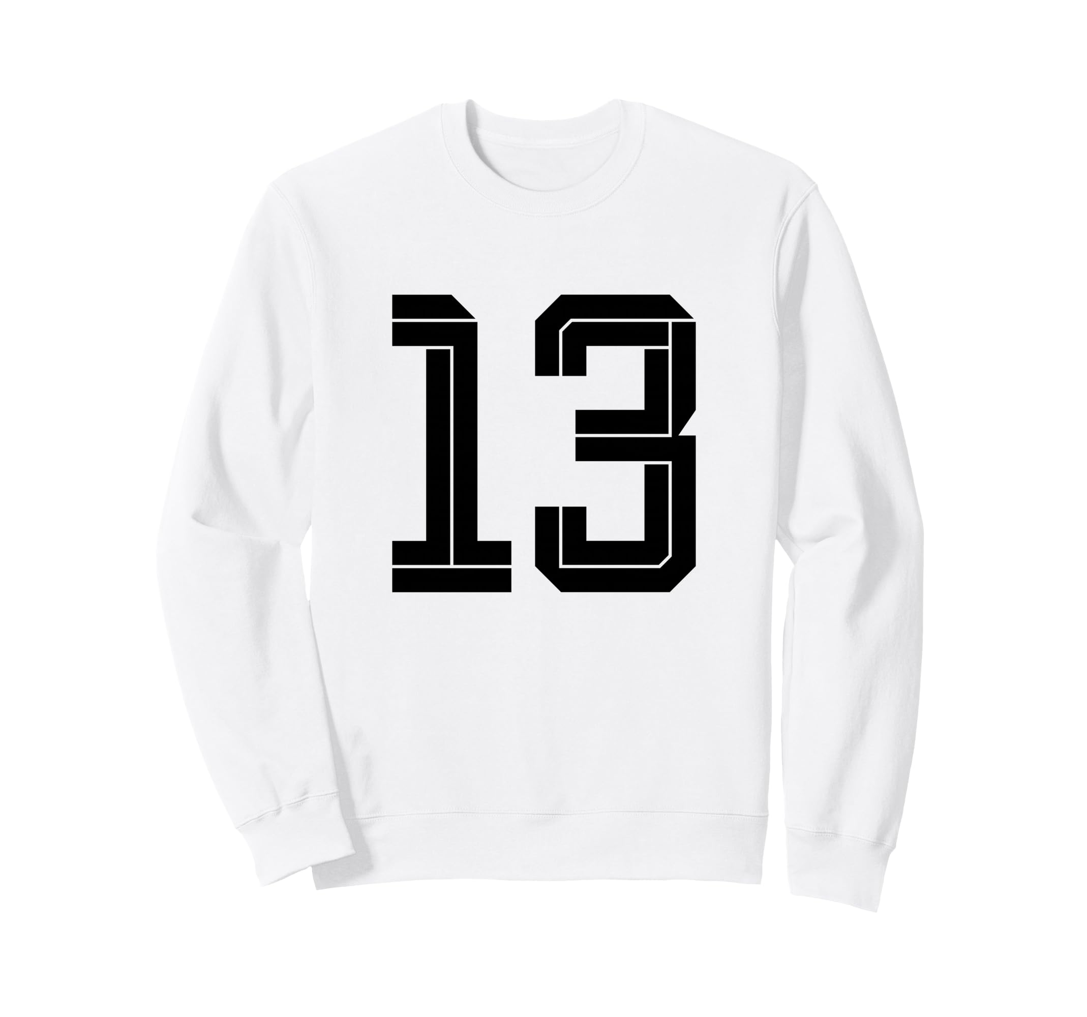 13 White Number 13 Sports Fan Soccer Sweatshirt - Trendy Graphic for Adults - T-Shirt, Sweatshirt, Hoodie