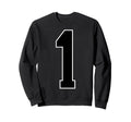 1 Black Sports Team Number Fan Sweatshirt - Minimalist Print Men Women - T-Shirt, Sweatshirt, Hoodie