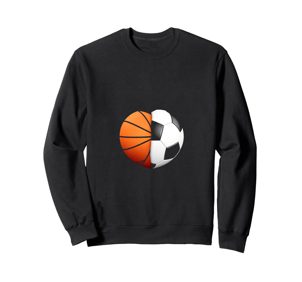 Split Heart Basketball Soccer Sweatshirt - Fun Novelty Design Unisex - T-Shirt, Sweatshirt, Hoodie