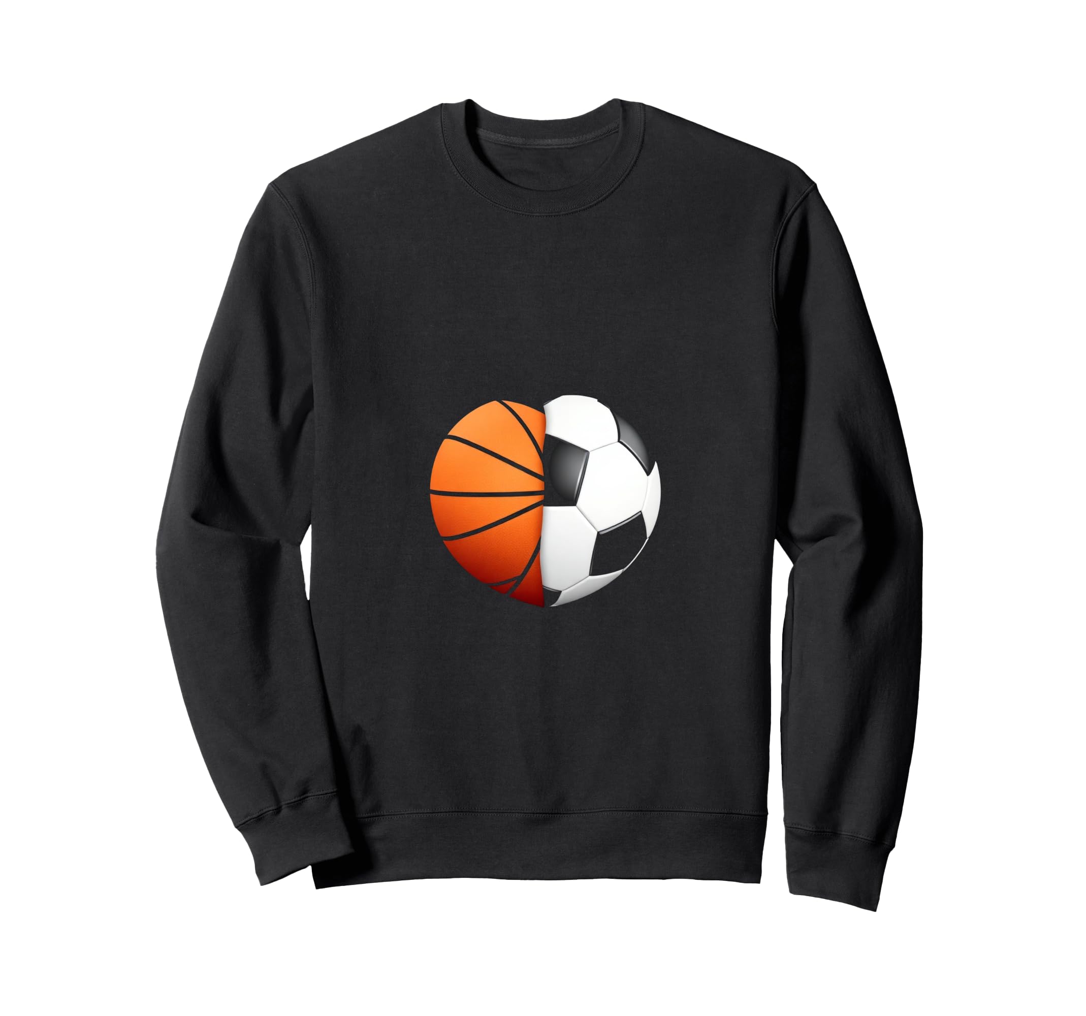 Split Heart Basketball Soccer Sweatshirt - Fun Novelty Design Unisex - T-Shirt, Sweatshirt, Hoodie