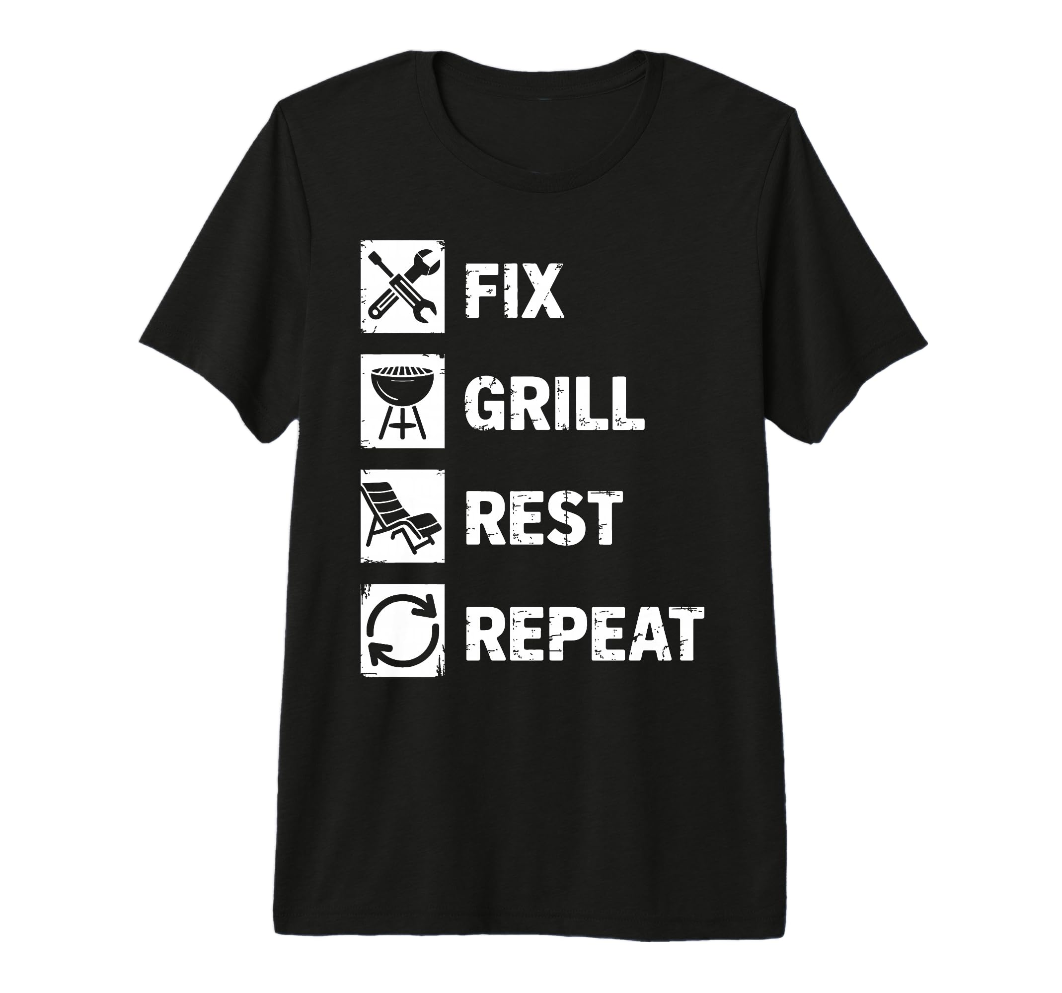 Fix Grill Rest Repeat Handyman Bbq T-Shirt - Streetwear Style for Adults - T-Shirt, Sweatshirt, Hoodie