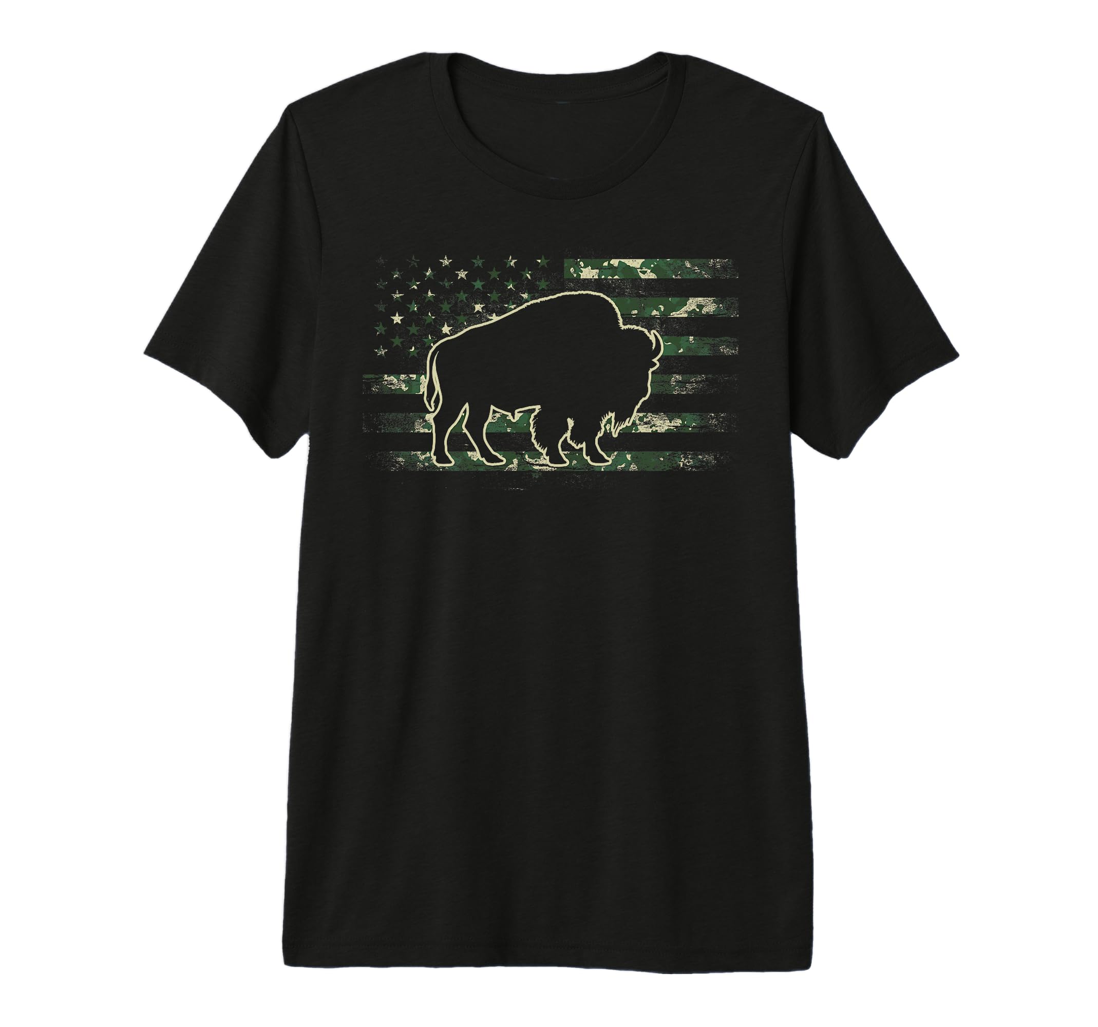Buffalo American Flag Bison Camouflage T-Shirt - Graphic Print Men Women - T-Shirt, Sweatshirt, Hoodie