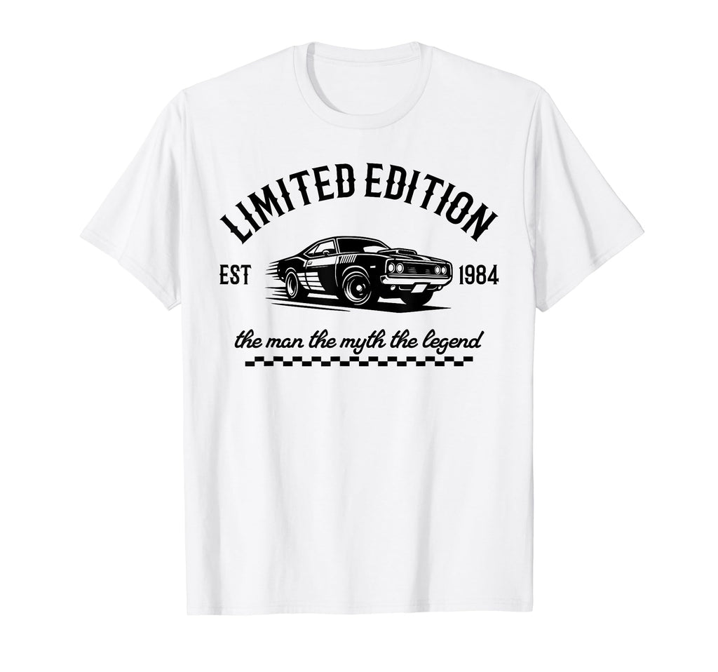 1984 Dad Birthday Legend Muscle Car T-Shirt - Casual Everyday Wear Unisex - T-Shirt, Sweatshirt, Hoodie
