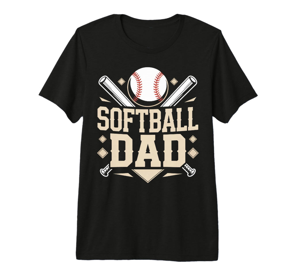 Funny Father Softball Dad Tri Blend T-Shirt - Trendy Graphic for Adults - T-Shirt, Sweatshirt, Hoodie