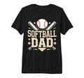 Funny Father Softball Dad Tri Blend T-Shirt - Trendy Graphic for Adults - T-Shirt, Sweatshirt, Hoodie