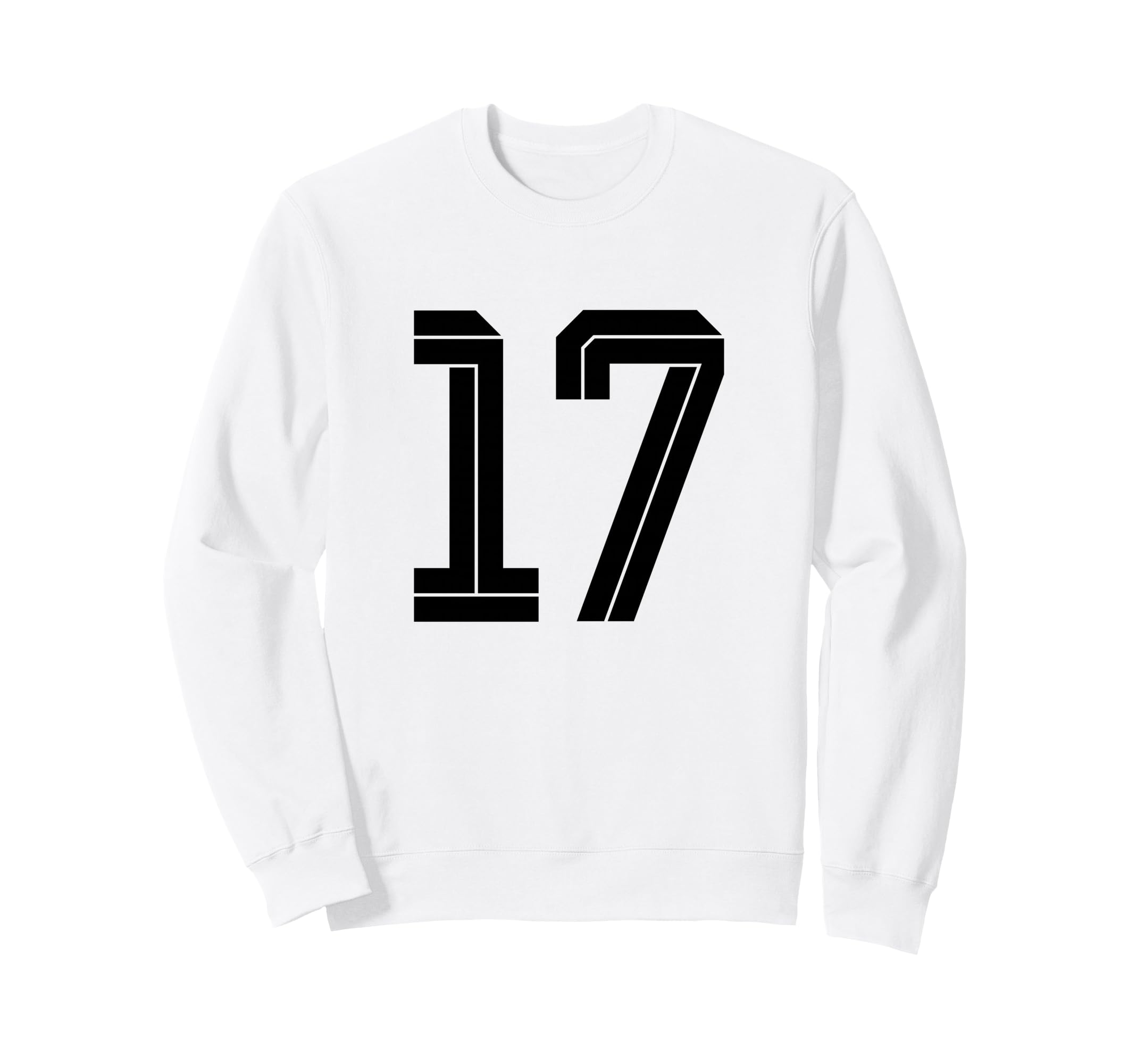 17 White Number 17 Sports Fan Sweatshirt - Casual Everyday Wear Men Women - T-Shirt, Sweatshirt, Hoodie