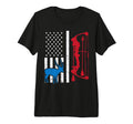Flag Deer Bow Rifle Hunting Patriot T-Shirt - Fun Novelty Design Men Women - T-Shirt, Sweatshirt, Hoodie