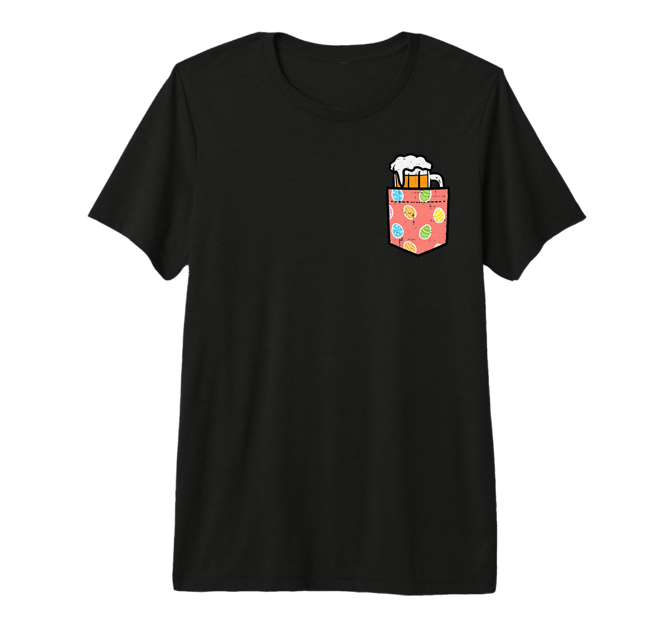 Happy Easter Mug Eggs Pocket Funny T-Shirt - Custom Art Print for Adults - T-Shirt, Sweatshirt, Hoodie