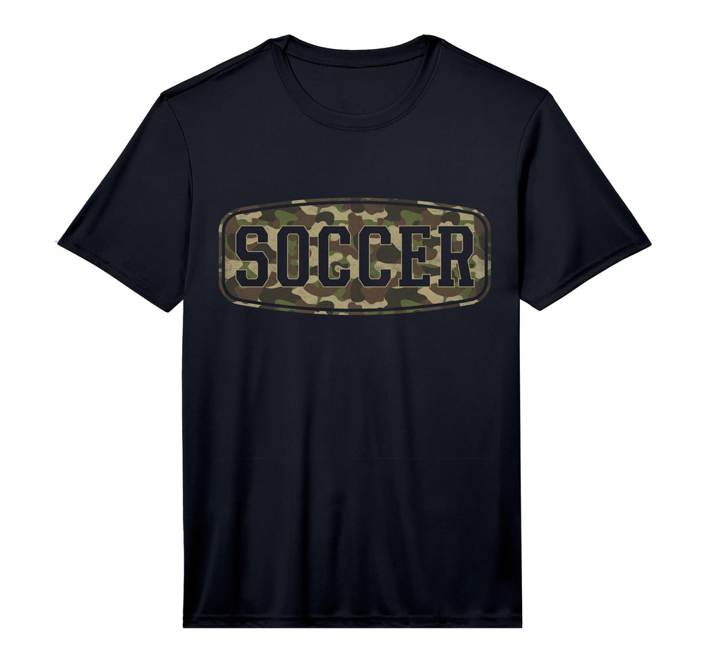 Mens Camo Soccer Camourflage Badge T-Shirt - Fun Novelty Design for Adults - T-Shirt, Sweatshirt, Hoodie