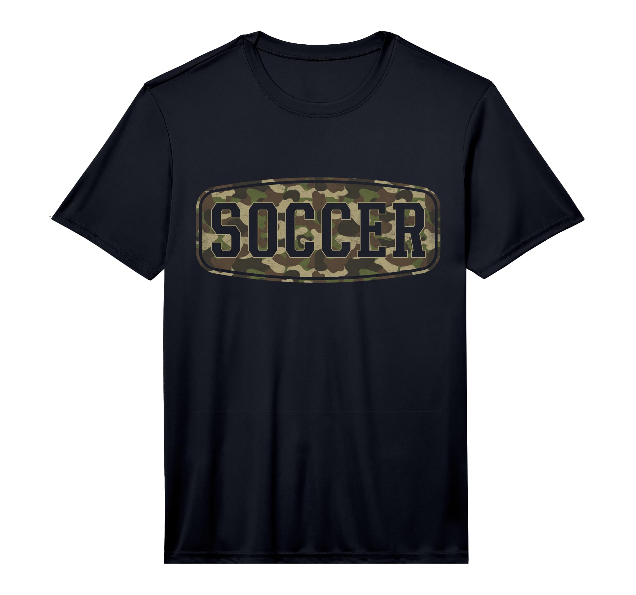 Mens Camo Soccer Camourflage Badge T-Shirt - Fun Novelty Design for Adults - T-Shirt, Sweatshirt, Hoodie
