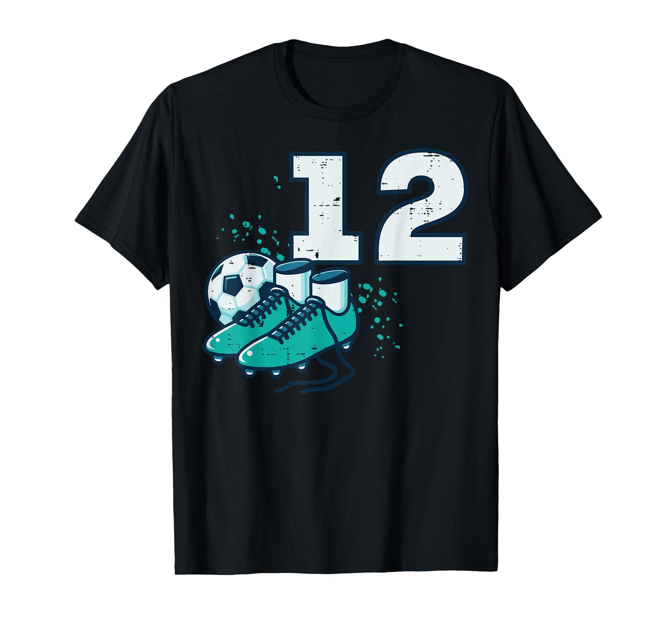 12Th Birthday Soccer Ball Shoes Football T-Shirt - Trendy Graphic Unisex - T-Shirt, Sweatshirt, Hoodie