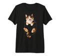 Calico Cat Pocket Funny Kitty Mom Dad T-Shirt - Graphic Print Men Women - T-Shirt, Sweatshirt, Hoodie