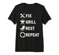 Fix Grill Rest Repeat Handyman Bbq T-Shirt - Custom Art Print for Adults - T-Shirt, Sweatshirt, Hoodie
